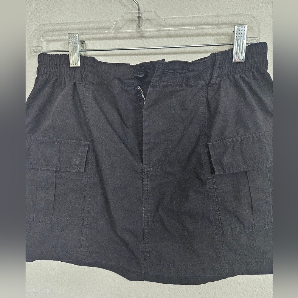 Juniors Black Cargo Skirt By Orange Kiss Essentials Sz Lg